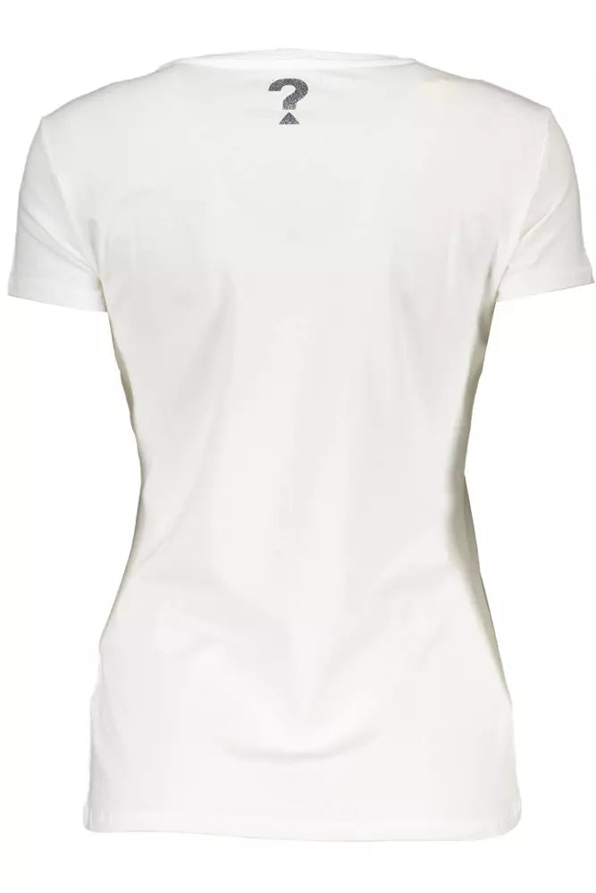 Chic White Logo Tee with Stretch Comfort