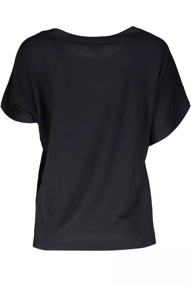 Elegant Logo Print Tee with Stretch Comfort