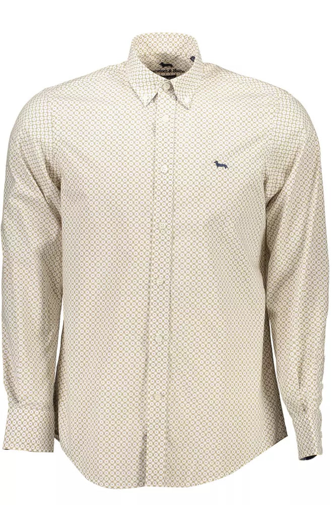 Elegant White Cotton Long Sleeve Shirt