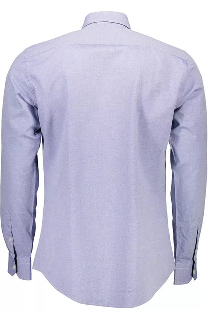 Blue Cotton Men Shirt