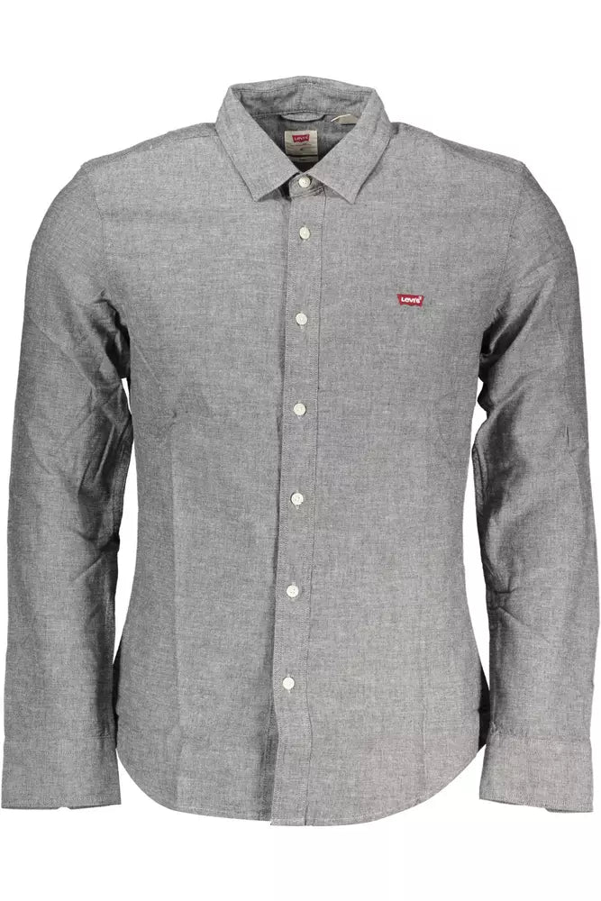 Gray Cotton Men Shirt