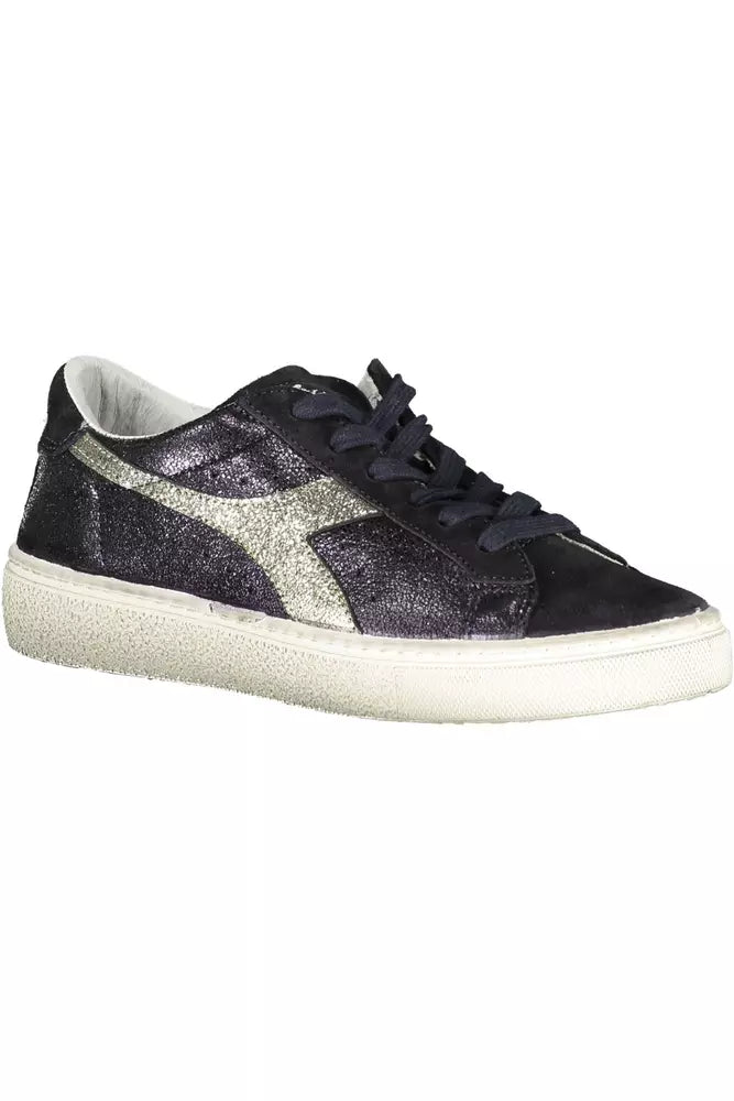 Elegant Black Lace-Up Sneakers with Contrasting Details