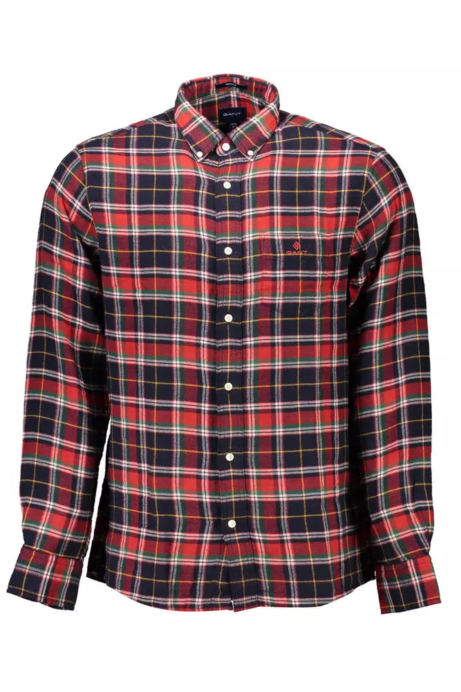 Red Cotton Men Shirt