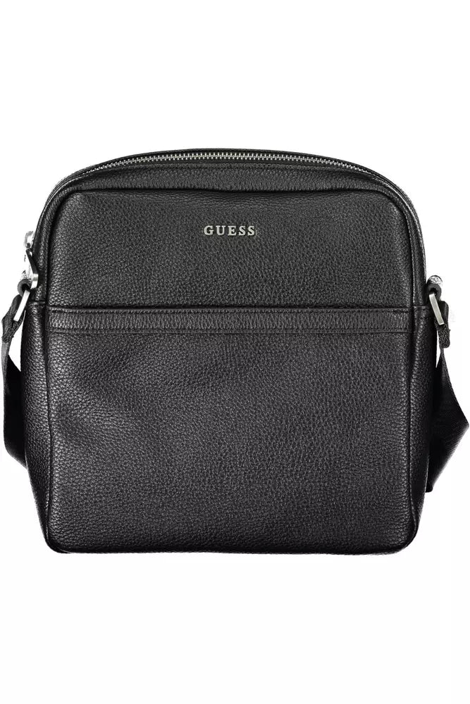 Sleek Black Shoulder Bag with Logo Detail