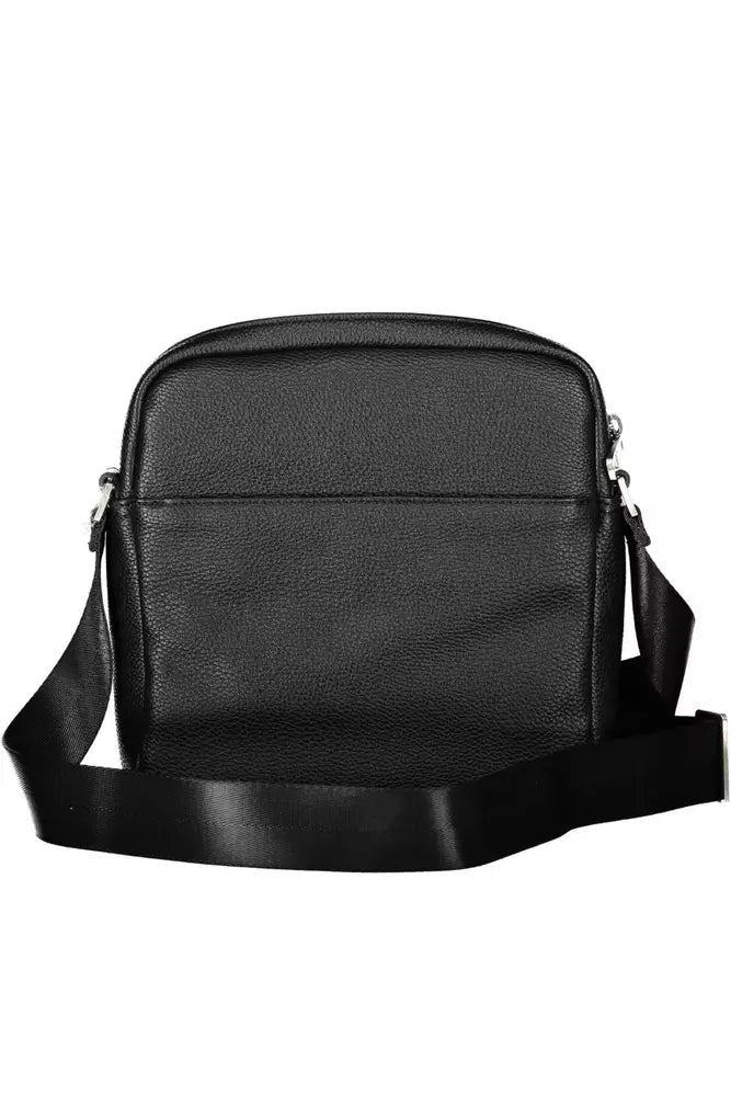 Sleek Black Shoulder Bag with Logo Detail