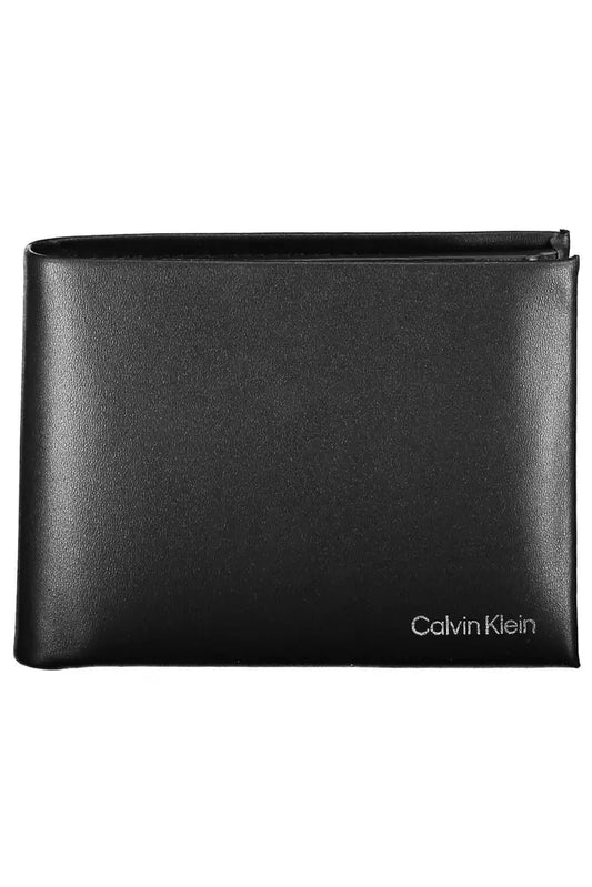 Sleek Black Leather Wallet with Coin Purse