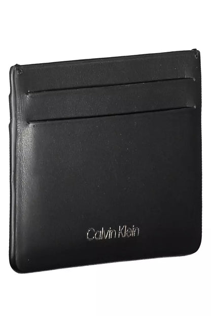 Sleek Black Leather Card Holder