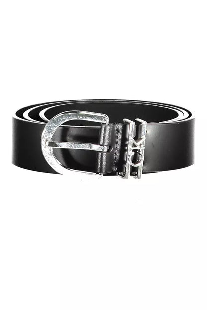 Elegant Leather Belt with Metal Buckle