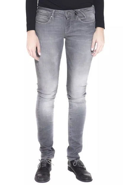 Gray Cotton Women Jeans