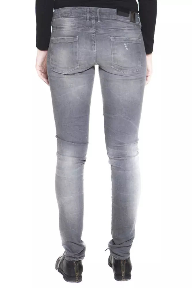 Gray Cotton Women Jeans