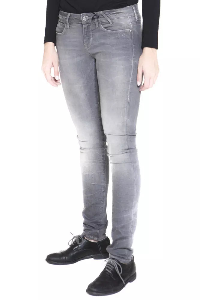 Gray Cotton Women Jeans