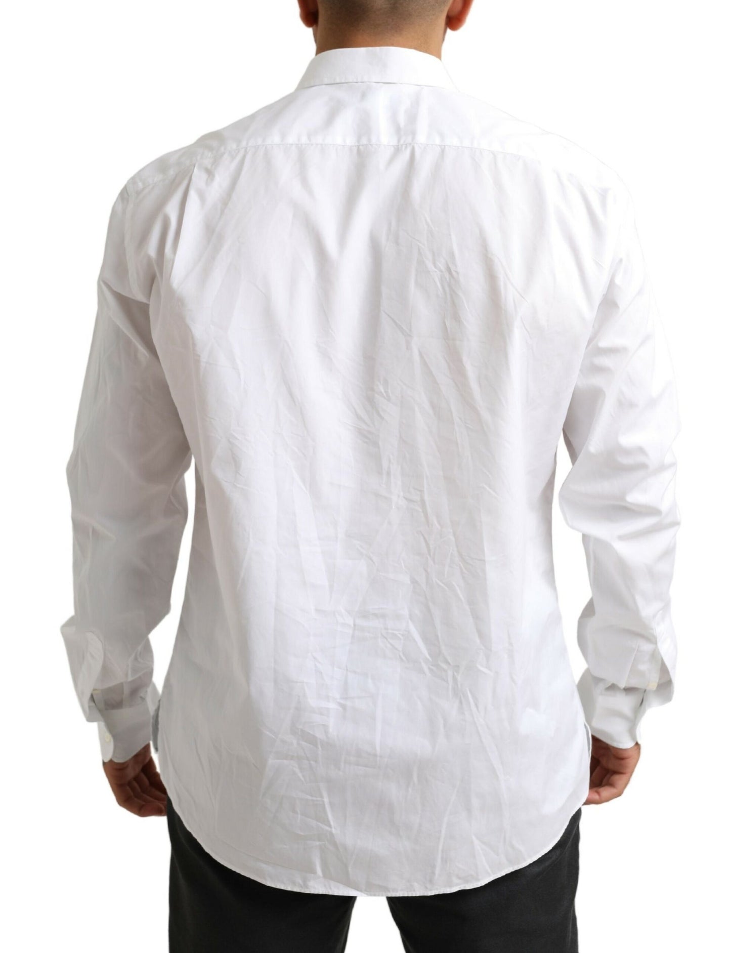 Elegant White Cotton Dress Shirt