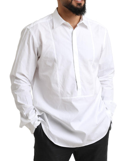 Elegant White Cotton Dress Shirt