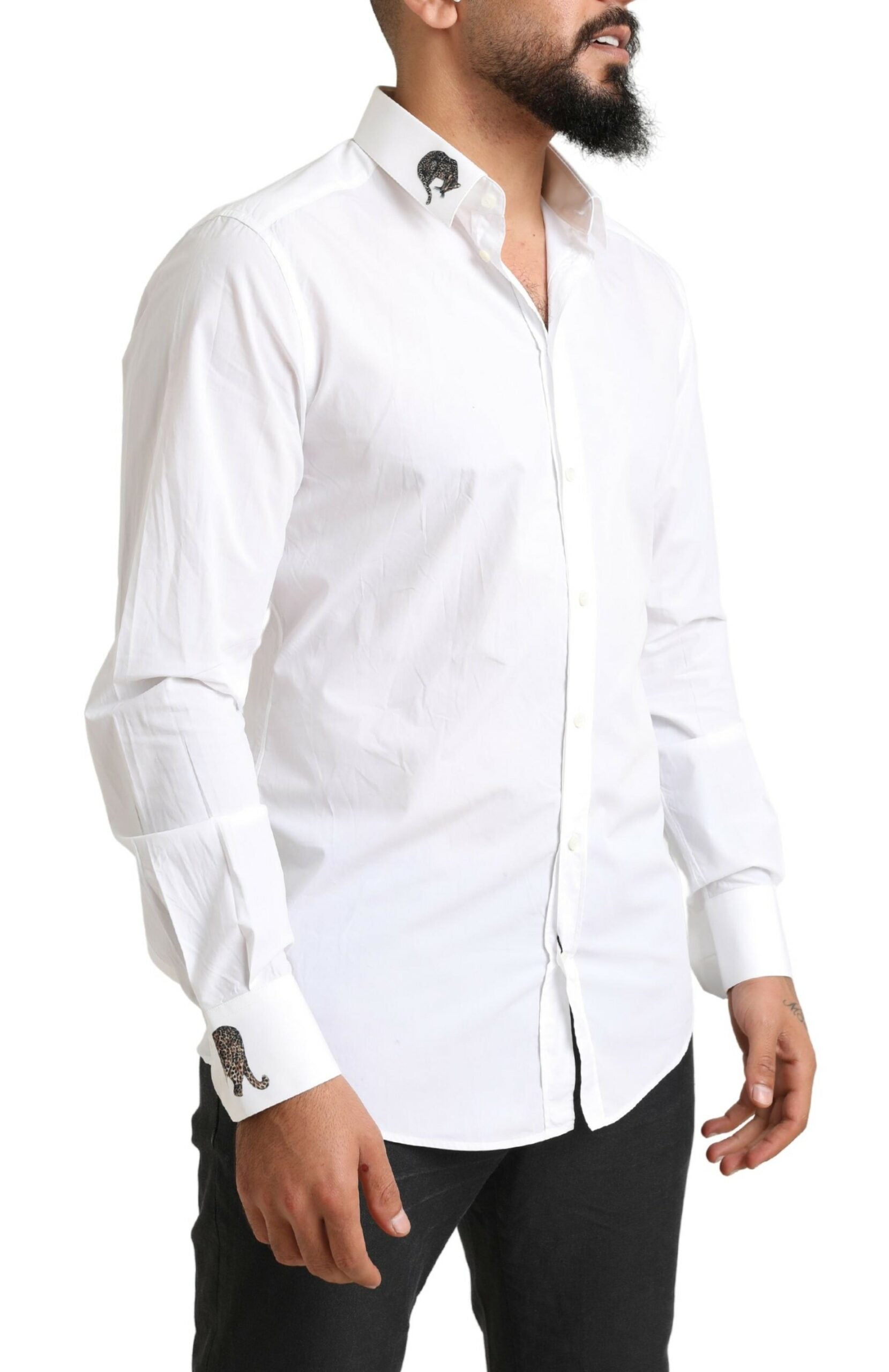 Italian Elegance Slim Fit White Cotton Shirt