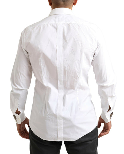 Italian Elegance Slim Fit White Cotton Shirt