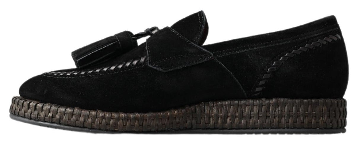 Chic Black Suede Espadrille Sneakers