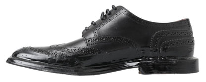 Elegant Black Leather Derby Shoes