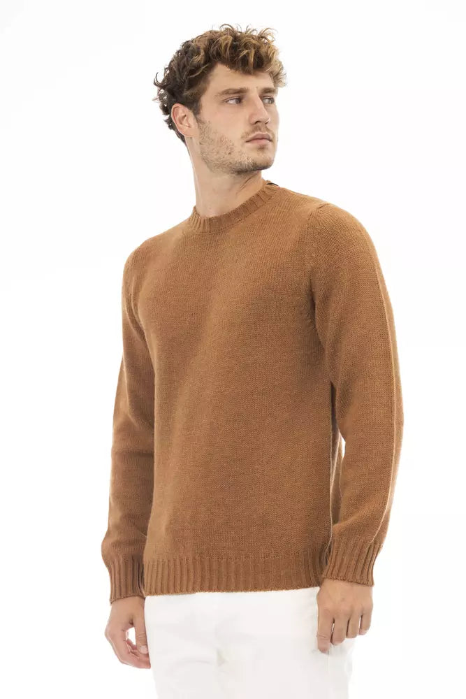 Beige Alpaca Men Sweater