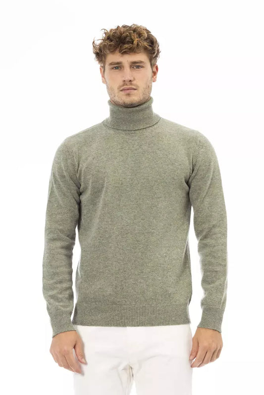 Green Wool Men Sweater