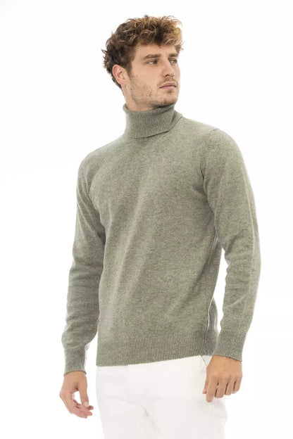 Green Wool Men Sweater