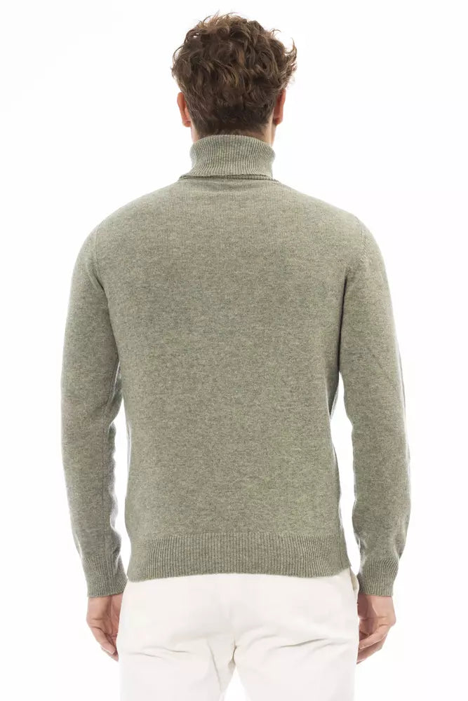 Green Wool Men Sweater