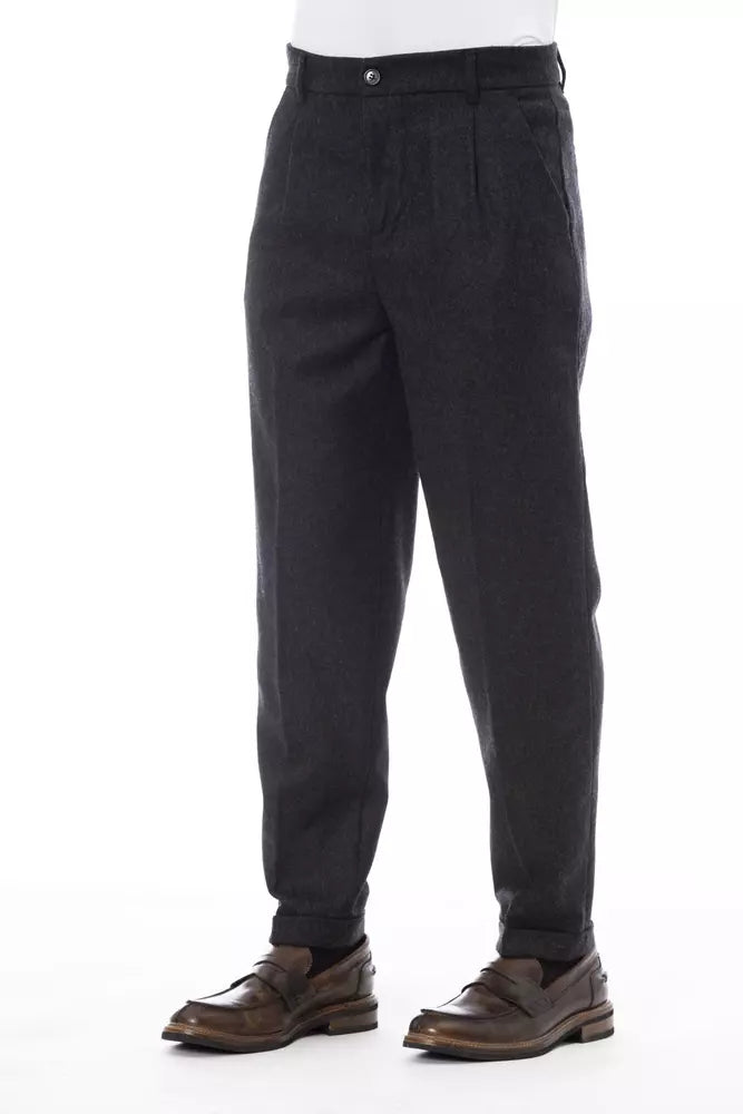 Gray Wool Men Pant