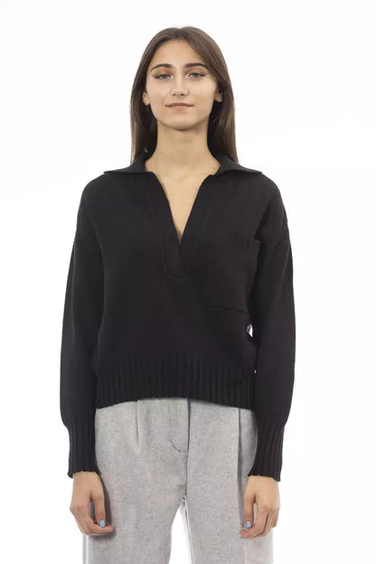 Black Wool Women Sweater