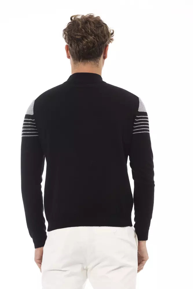 Black Wool Men Sweater