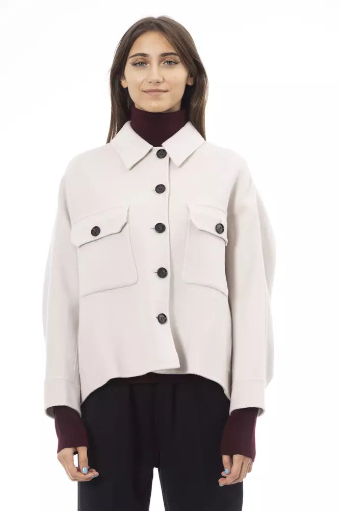 White Wool Women Blazer