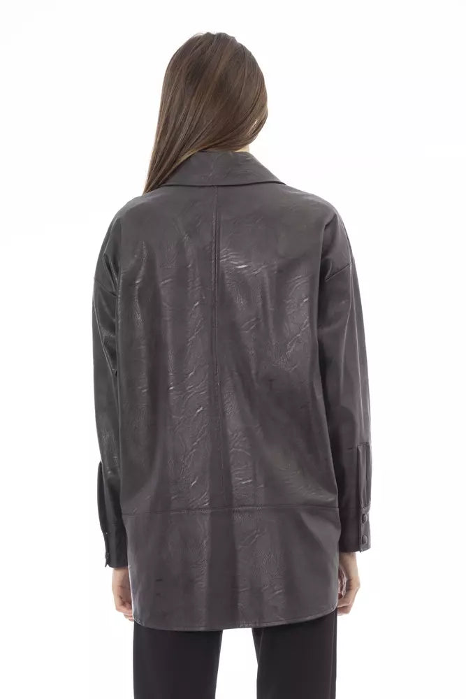 Brown Polyethylene Women Shirt