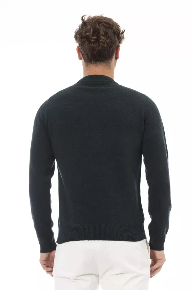 Green Wool Men Sweater