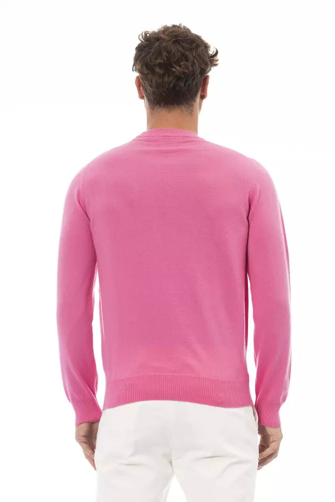 Pink Wool Men Sweater