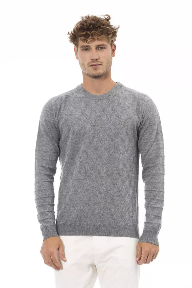 Gray Wool Men Sweater