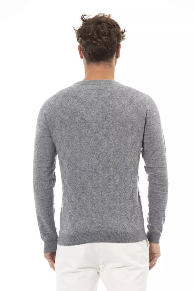 Gray Wool Men Sweater