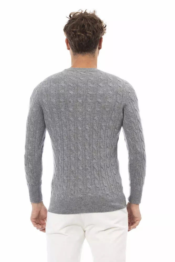 Gray Wool Men Sweater