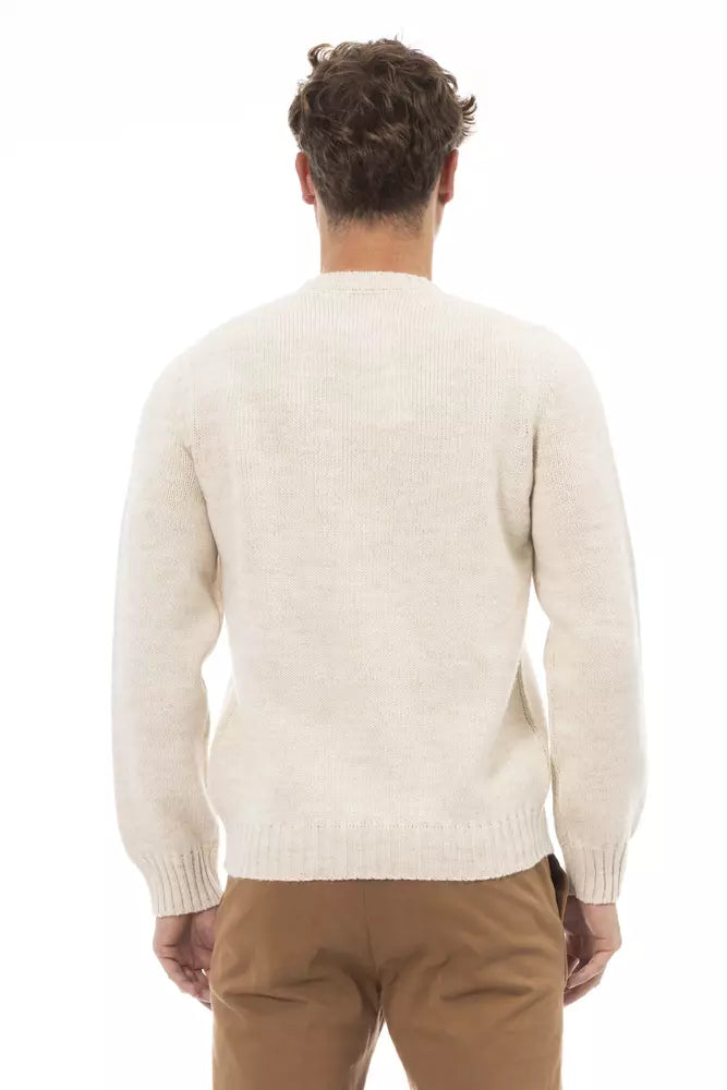 Beige Alpaca Men Sweater