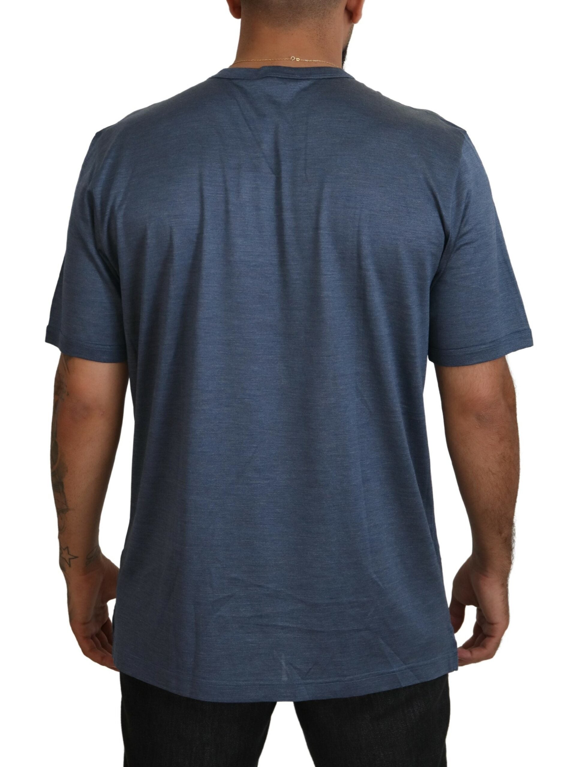 Silken Blue Crewneck Tee – A Touch of Elegance