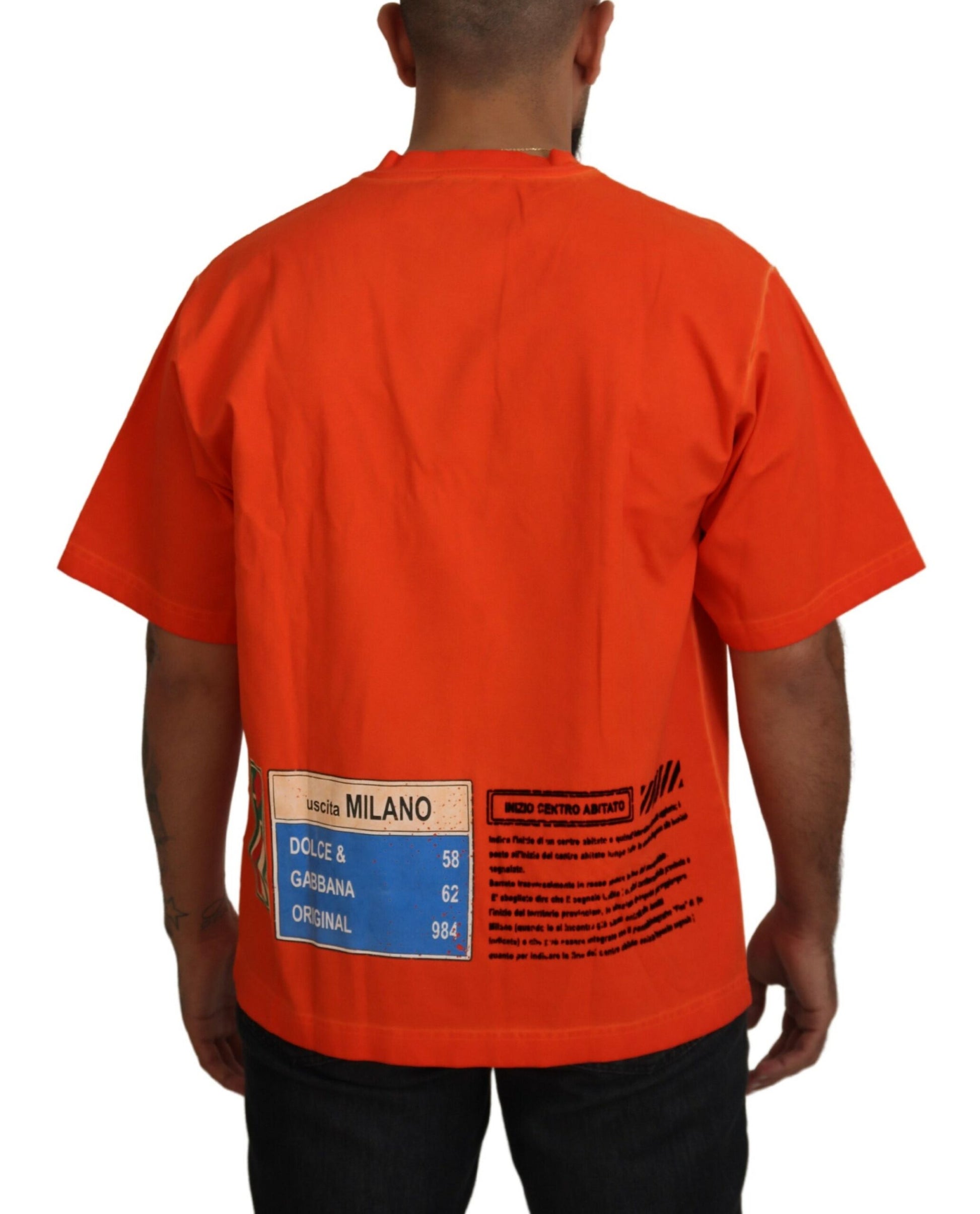 Elegant Crew Neck Orange Tee