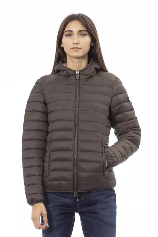 Brown Nylon Women Jacket