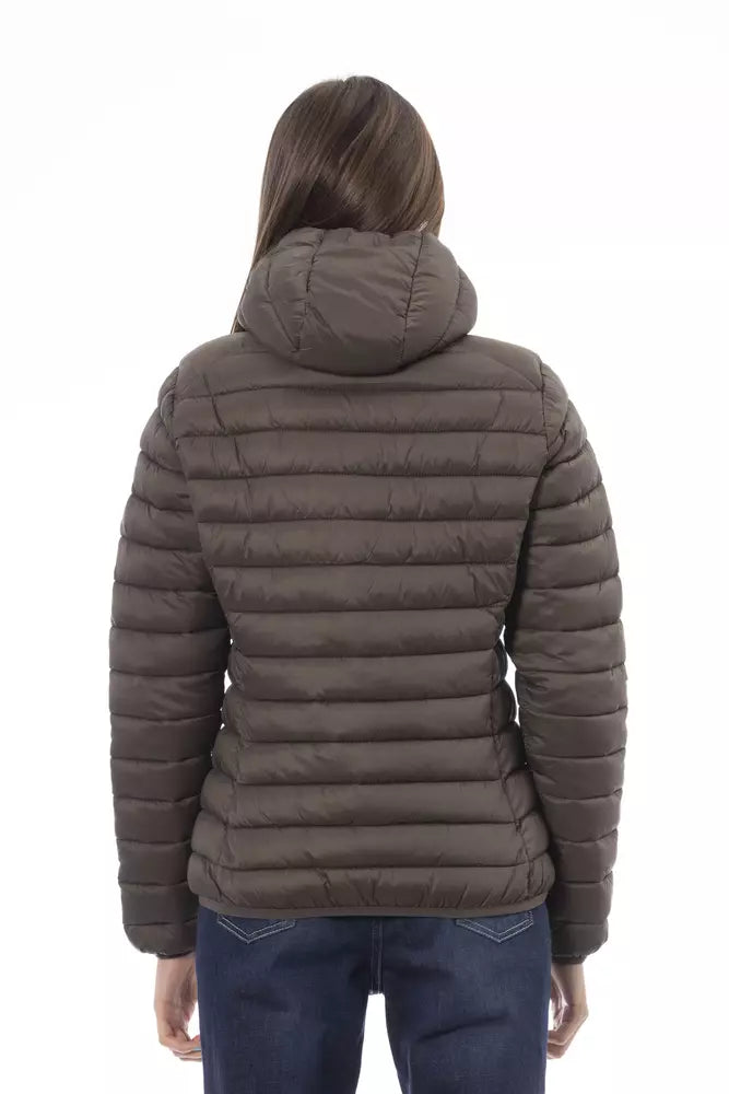 Brown Nylon Women Jacket