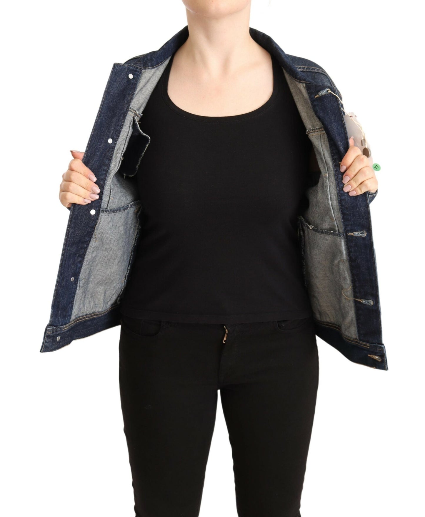 Chic Dark Blue Denim Jacket