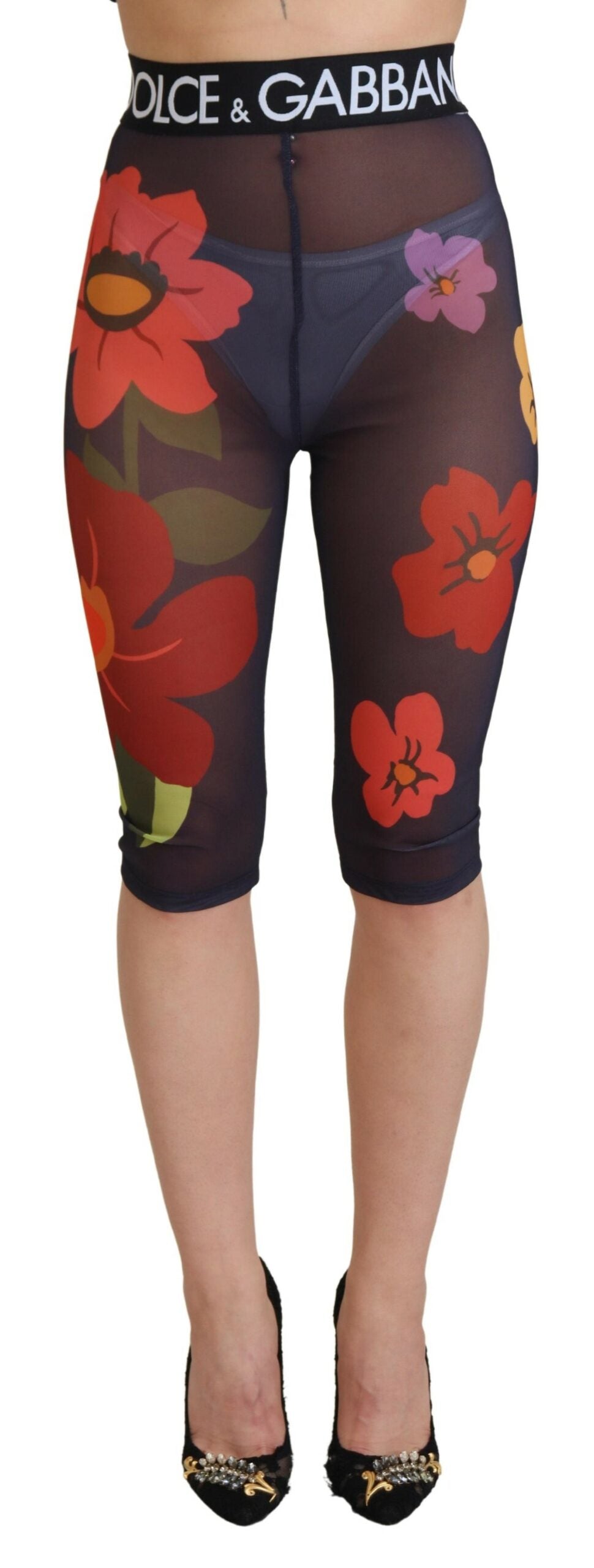 Elegant Floral Print High Waist Leggings