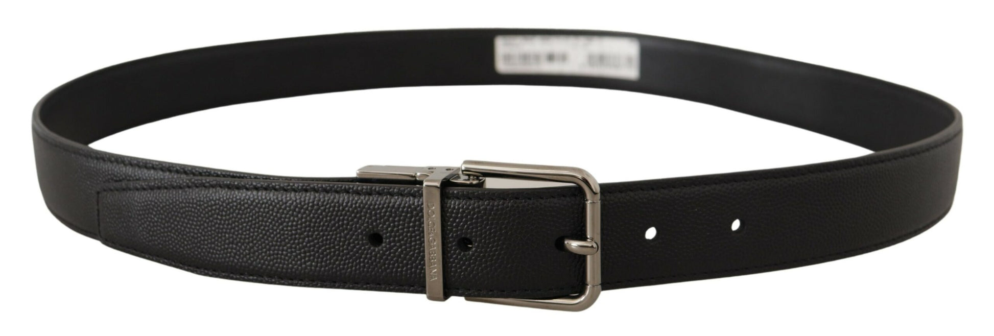 Elegant Black Leather Buckle Belt