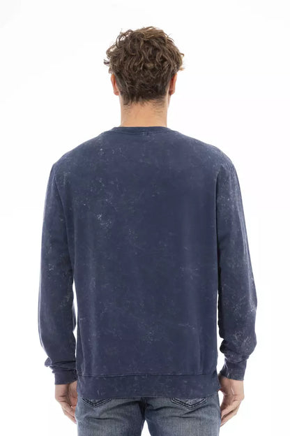 Blue Cotton Men Sweater