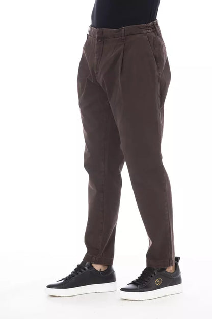 Brown Cotton Men Pant