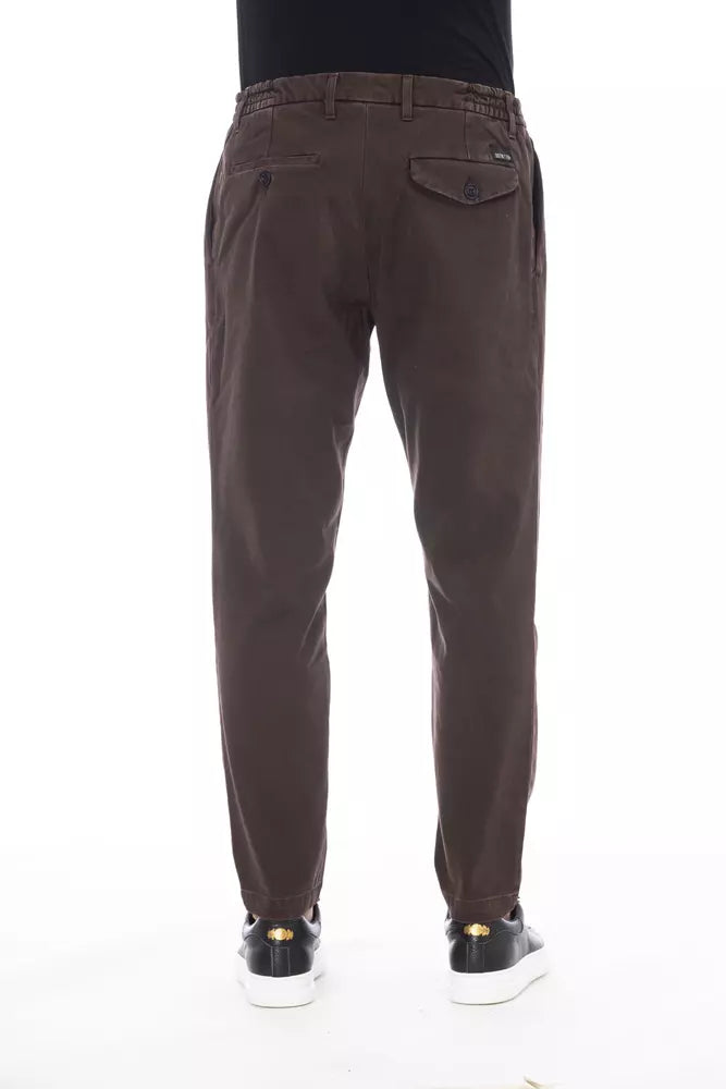 Brown Cotton Men Pant