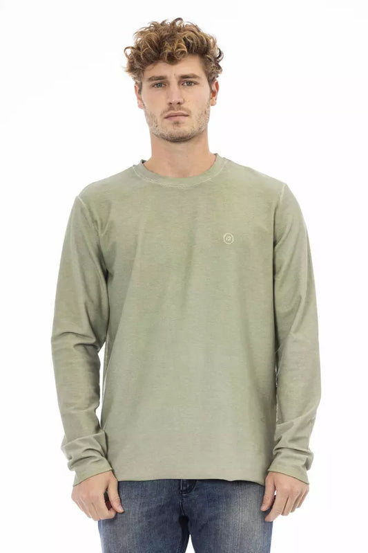 Green Cotton Men Sweater