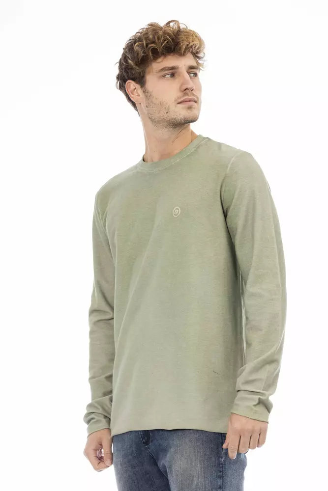 Green Cotton Men Sweater