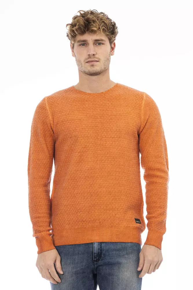 Orange Wool Men Sweater