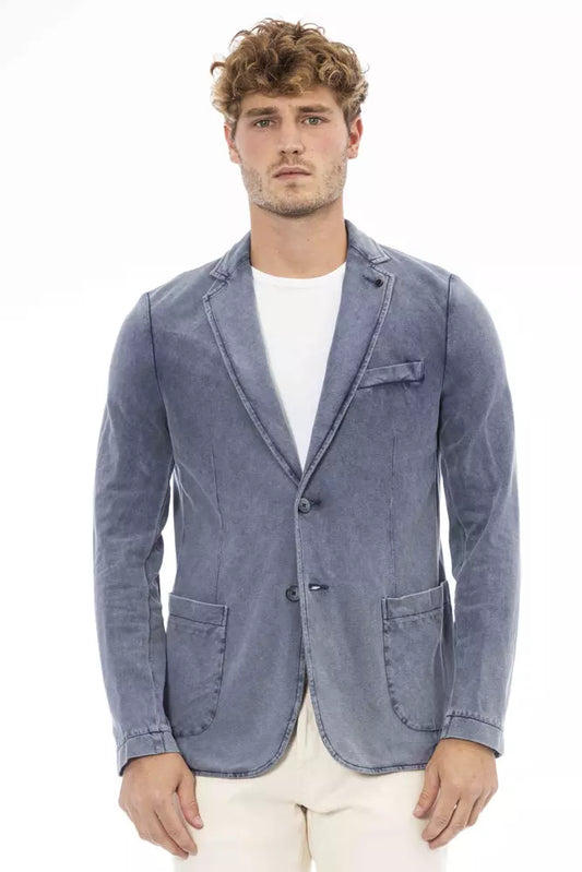 Blue Cotton Men's Blazer